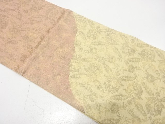 JAPANESE FUKURO OBI / TSUMUGI / WOVEN FLORAL SARASA
